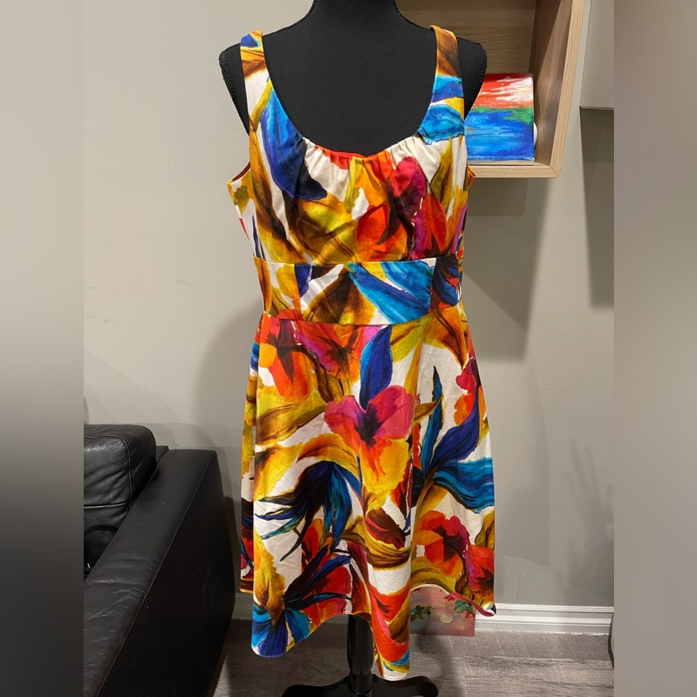 Evan Picone Floral Fit Flare‎ Dress